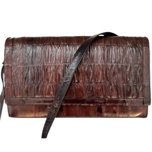 Vintage BIC Star Eel Brown Animal Texture Women’s Crossbody Purse 10.5 x 6.5